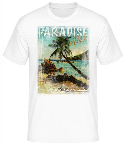 paradise Aloha - Pánske basic tričko - Biela - Predné
