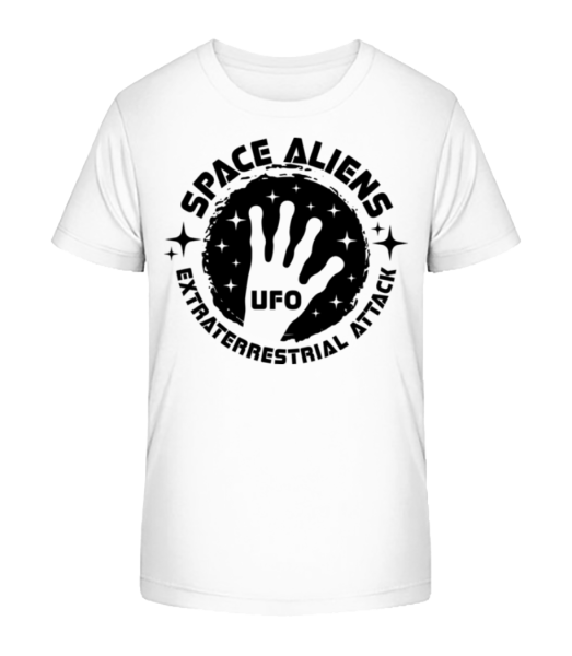 Space Aliens Ufo - Detské bio tričko Stanley Stella - Biela - Predné