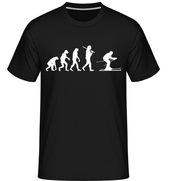Evolúcia lyžovania -  Shirtinator tričko pre pánov - Čierna - Predné