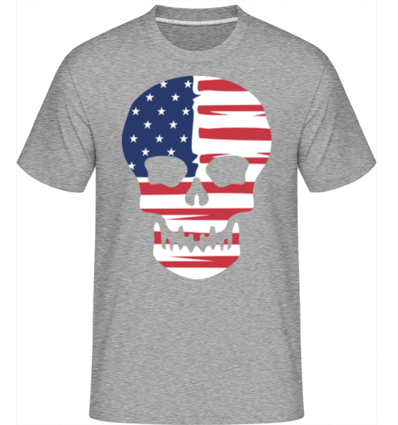 American Skull -  Shirtinator tričko pre pánov - Melírovo šedá - Predné