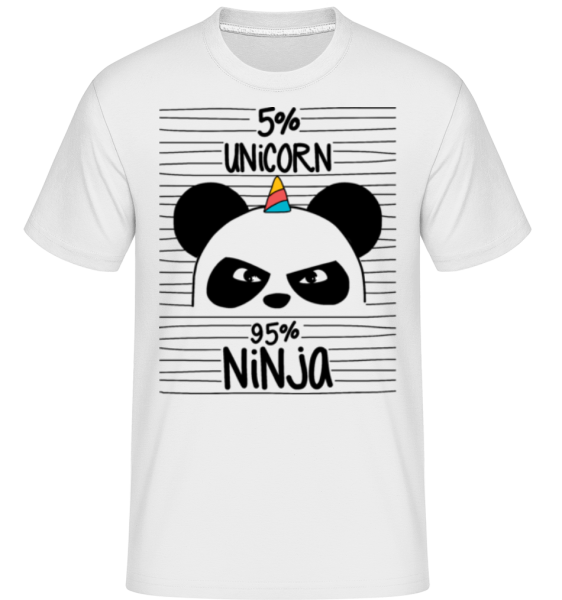 5% Unicorn 95% Ninja -  Shirtinator tričko pre pánov - Biela - Predné