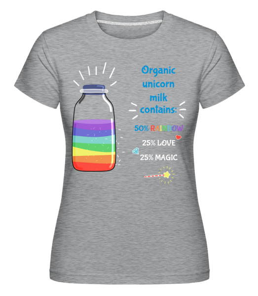 Organic Unicorn Milk -  Shirtinator tričko pre dámy - Melírovo šedá - Predné