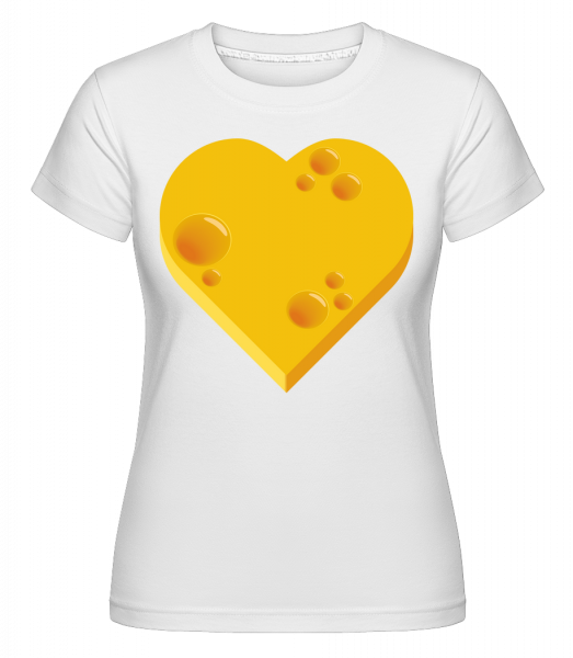 Cheese Heart -  Shirtinator tričko pre dámy - Biela - Predné