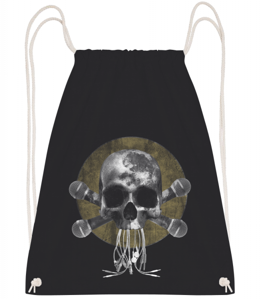 Skull With Microphones - Drawstring batoh so šnúrkami - Čierna1 - Predné