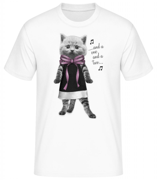 Dancing Cat - Pánske basic tričko - Biela - Predné