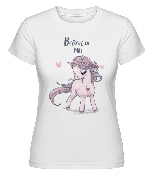 Believe In Me Unicorn -  Shirtinator tričko pre dámy - Biela - Predné