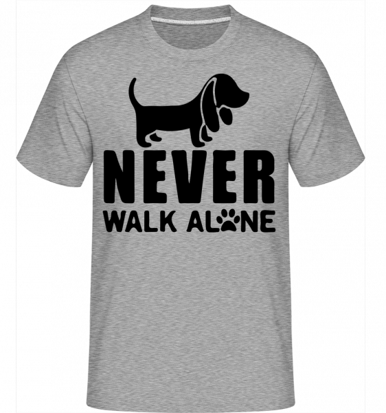 Never Walk Alone Dog -  Shirtinator tričko pre pánov - Melírovo šedá - Predné