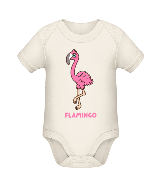 comic Flamingo - Bio body pre deti - Krémová - Predné