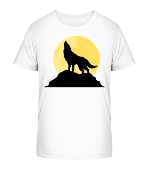 Gothic Wolf Sunset - Detské bio tričko Stanley Stella - Biela - Predné
