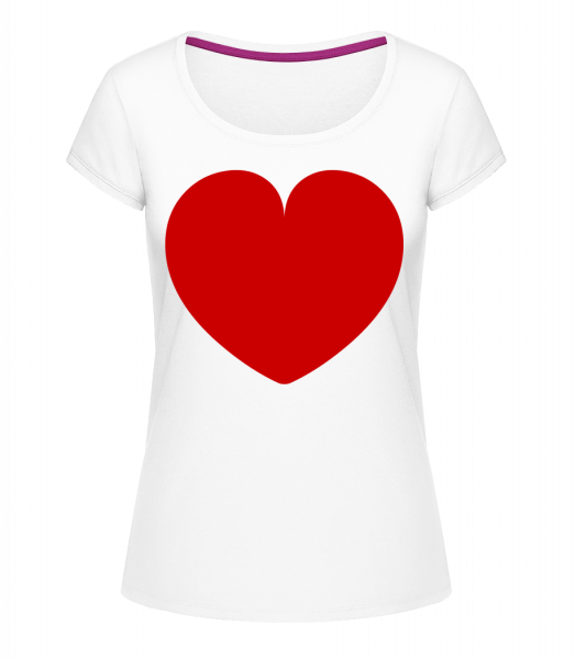 Heart - Megan dámske tričko s okrúhlym výstrihom - Biela - Predné