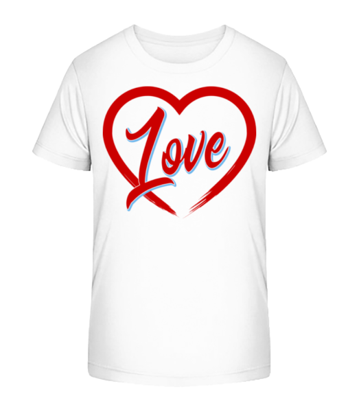 Heart Love - Detské bio tričko Stanley Stella - Biela - Predné
