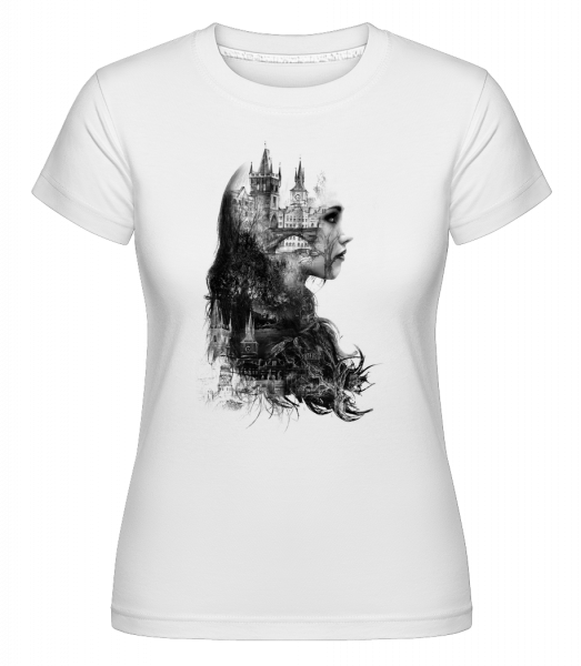 Fantasy City Girl -  Shirtinator tričko pre dámy - Biela - Predné