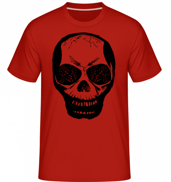 Skull Black -  Shirtinator tričko pre pánov - Červená - Predné