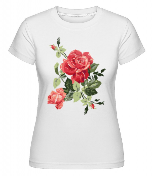 Červené ruže -  Shirtinator tričko pre dámy - Biela - Predné