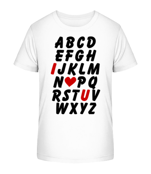 Love Alphabet - Detské bio tričko Stanley Stella - Biela - Predné