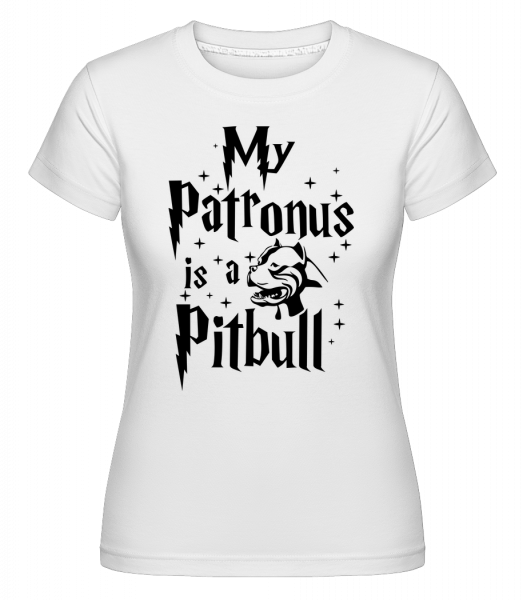 Môj patrón je Pitbull -  Shirtinator tričko pre dámy - Biela - Predné