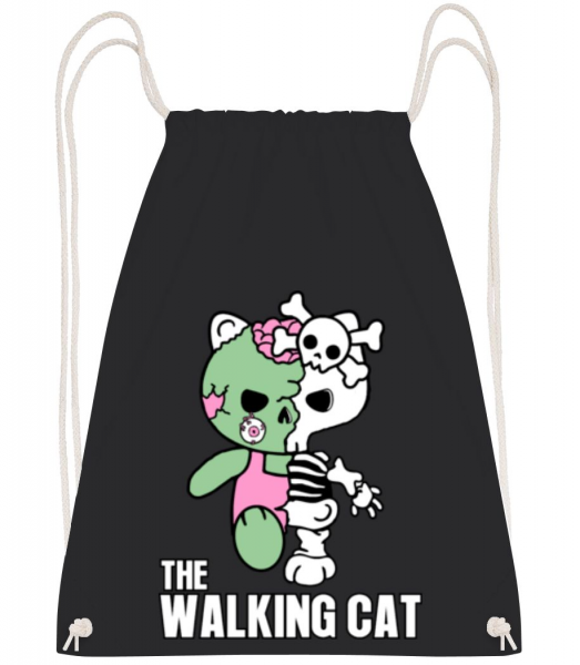 The Walking Cat - Batoh so šnúrkami - Čierna - Predné
