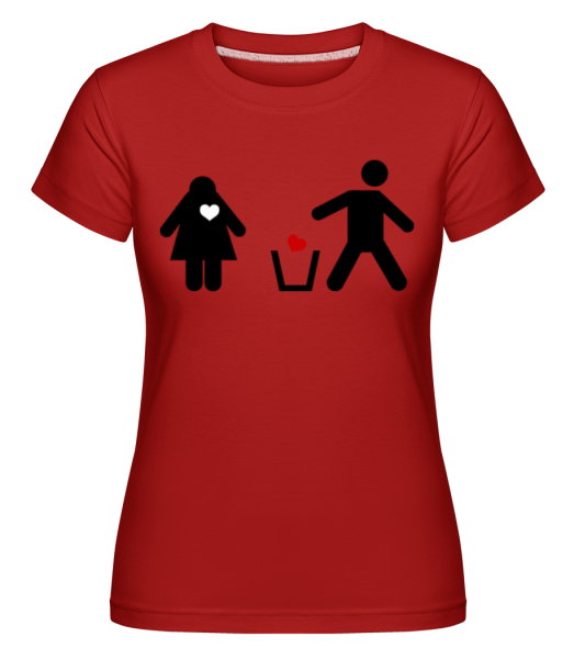 Srdce Cez Away Logo -  Shirtinator tričko pre dámy - Červená - Predné