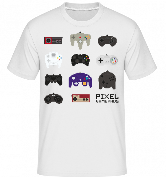 Console Controller Pixel -  Shirtinator tričko pre pánov - Biela - Predné