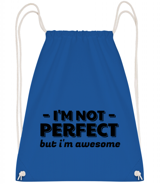 I'm Not Perfect - Drawstring batoh so šnúrkami - Kráľovská modrá - Predné
