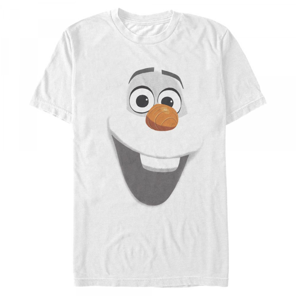 Disney - Ľadové kráľovstvo - Elsa Olaf Face - Pánske Tričko - Biela - Predné