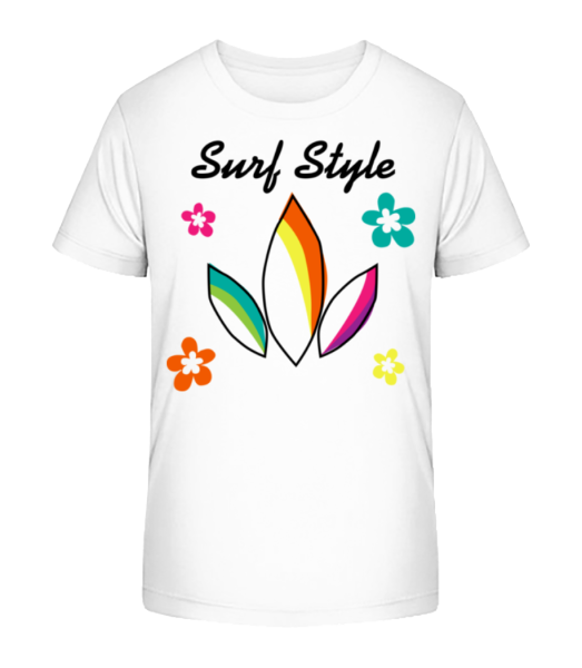 Surf Style Farebné - Detské bio tričko Stanley Stella - Biela - Predné