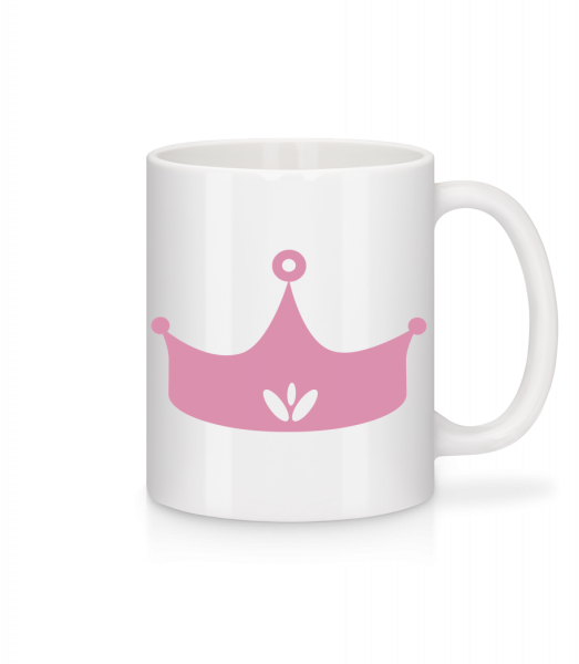 Princess Crown Pink - Keramický hrnček - Biela - Predné