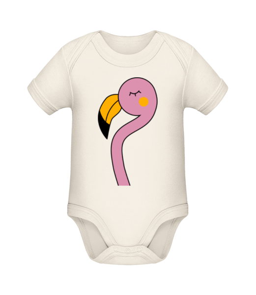 Cute Flamingo - Bio body pre deti - Krémová - Predné