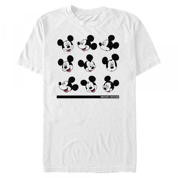 Disney - Mickey Mouse - Mickey Mouse Mickey Expressions - Pánske Tričko - Biela - Predné