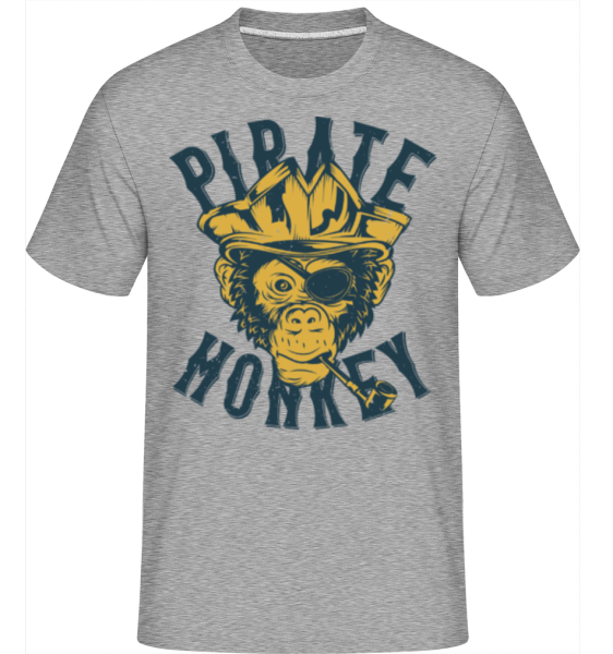 Pirate Monkey -  Shirtinator tričko pre pánov - Melírovo šedá - Predné