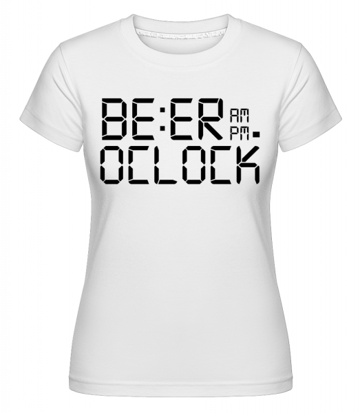 Beer O'Clock -  Shirtinator tričko pre dámy - Biela - Predné
