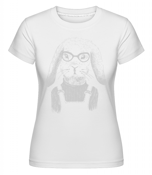 Hipster Rabbit -  Shirtinator tričko pre dámy - Biela - Predné