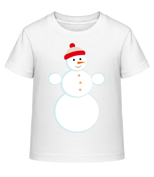 Snehuliak s Cap - Detské Shirtinator tričko - Biela - Predné