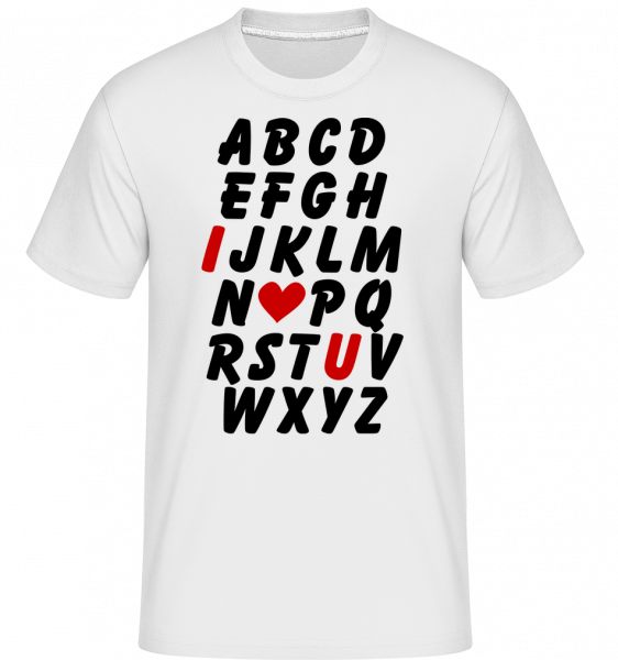 láska Alphabet -  Shirtinator tričko pre pánov - Biela - Predné
