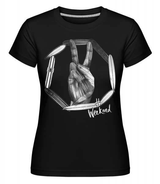 víkend Peace -  Shirtinator tričko pre dámy - Čierna1 - Predné