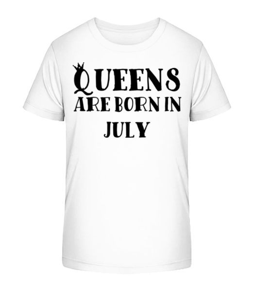 Queens sa rodí v júli - Detské bio tričko Stanley Stella - Biela - Predné