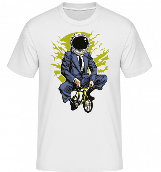 Bike To The Moon -  Shirtinator tričko pre pánov - Biela - Predné