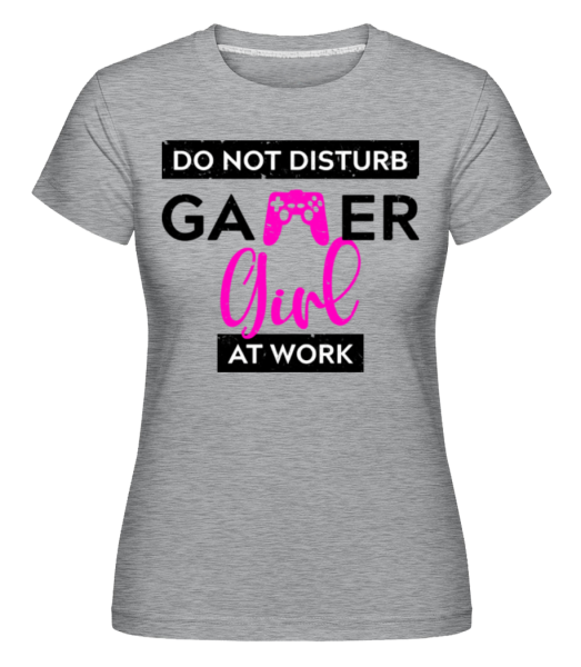 Gamer Girl At Work -  Shirtinator tričko pre dámy - Melírovo šedá - Predné