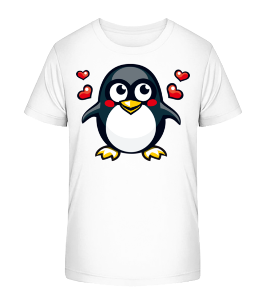 Love Penguin - Detské bio tričko Stanley Stella - Biela - Predné
