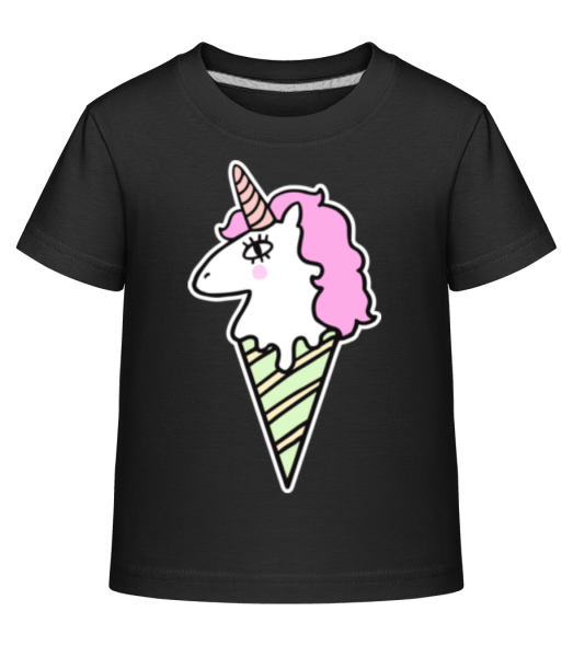 Unicorn Ice Creme - Detské Shirtinator tričko - Čierna - Predné