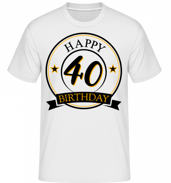 Všetko najlepšie k narodeninám 40 -  Shirtinator tričko pre pánov - Biela - Predné