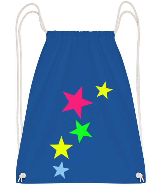 Colorful Stars - Drawstring batoh so šnúrkami - Kráľovská modrá - Predné