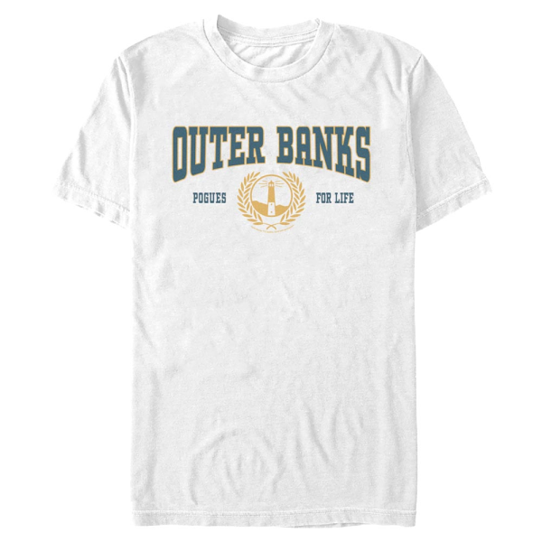 Netflix - Outer Banks - Logo Collegiate - Pánske Tričko - Biela - Predné