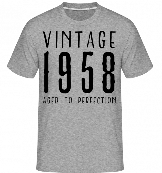Vintage 1958 vo veku k dokonalosti -  Shirtinator tričko pre pánov - Melírovo šedá - Predné