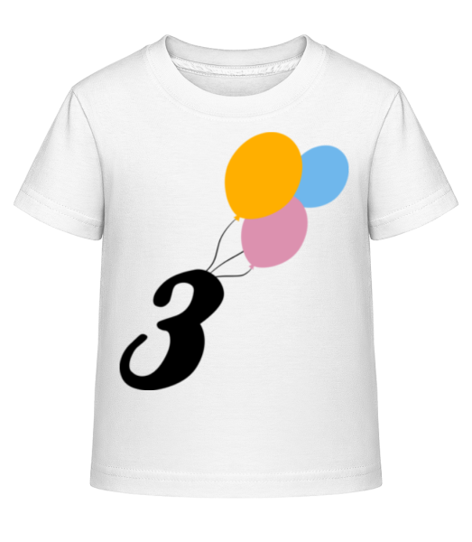 Výročie 3 Balloons - Detské Shirtinator tričko - Biela - Predné