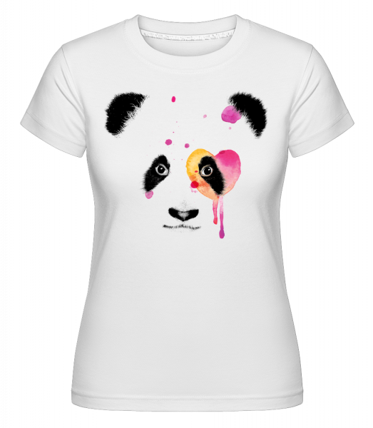 akvarel Panda -  Shirtinator tričko pre dámy - Biela - Predné