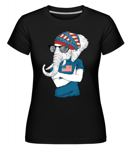 Hipster Elephant -  Shirtinator tričko pre dámy - Čierna - Predné