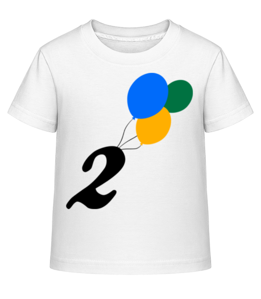 Výročie 2 Balloons - Detské Shirtinator tričko - Biela - Predné