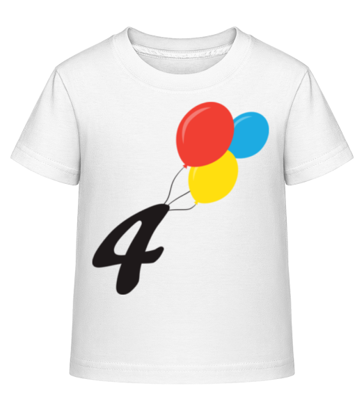Anniversary 4 Balloons - Detské Shirtinator tričko - Biela - Predné