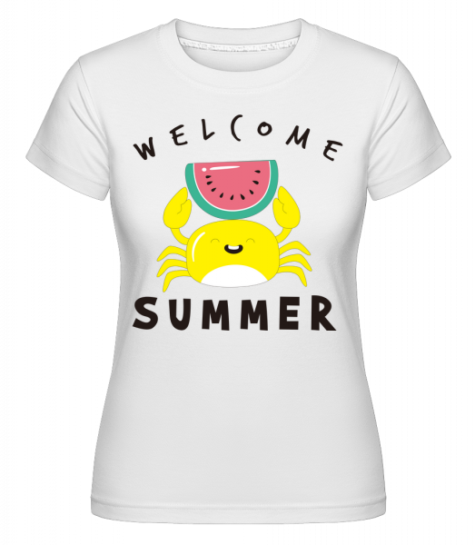 Vitajte letné krab -  Shirtinator tričko pre dámy - Biela - Predné